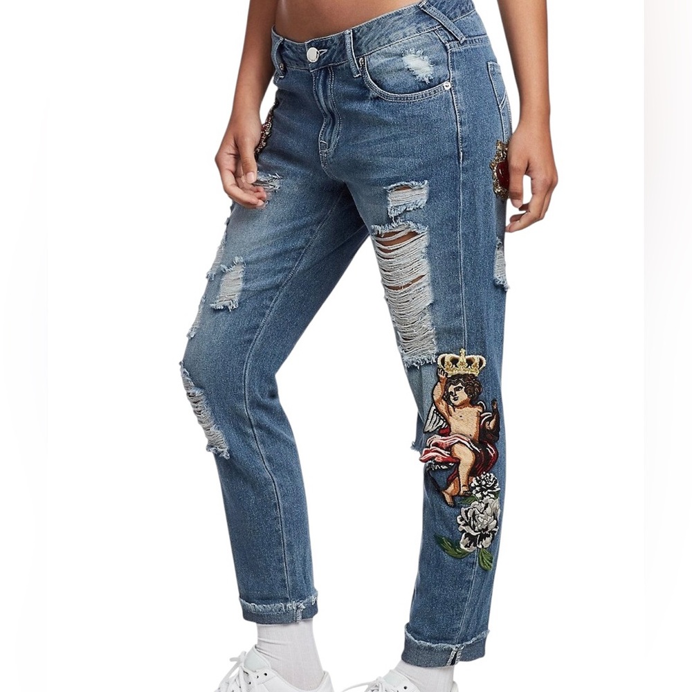 NWT True Religion Cameron Embellished Boyfriend Jeans